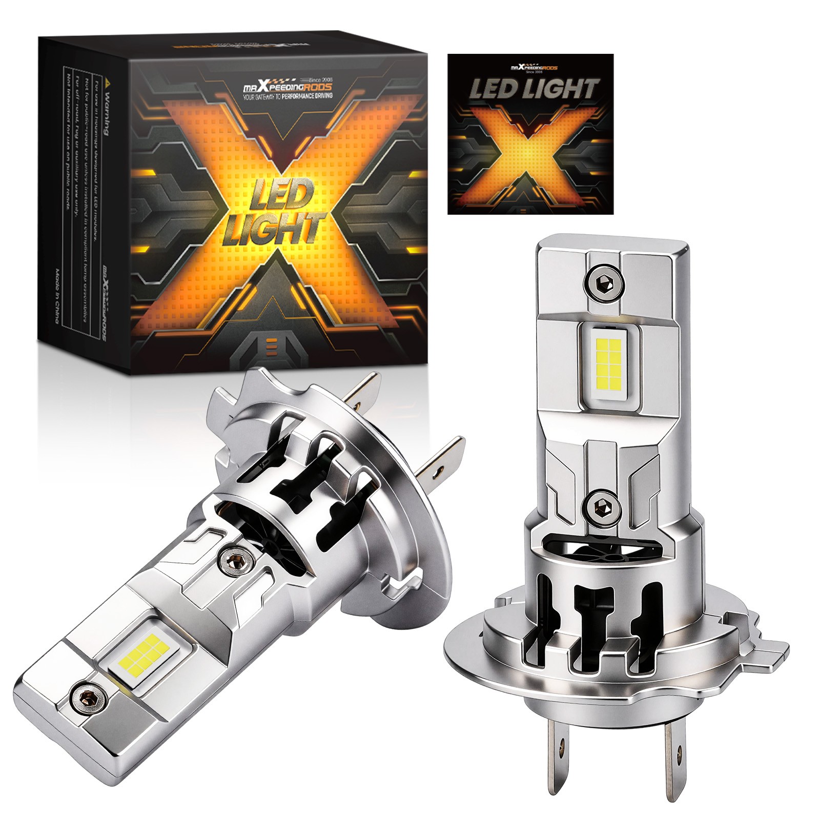 2pcs H7 LED Headlight Bulbs High Low Beam 28W 36000LM 6500K Bright White