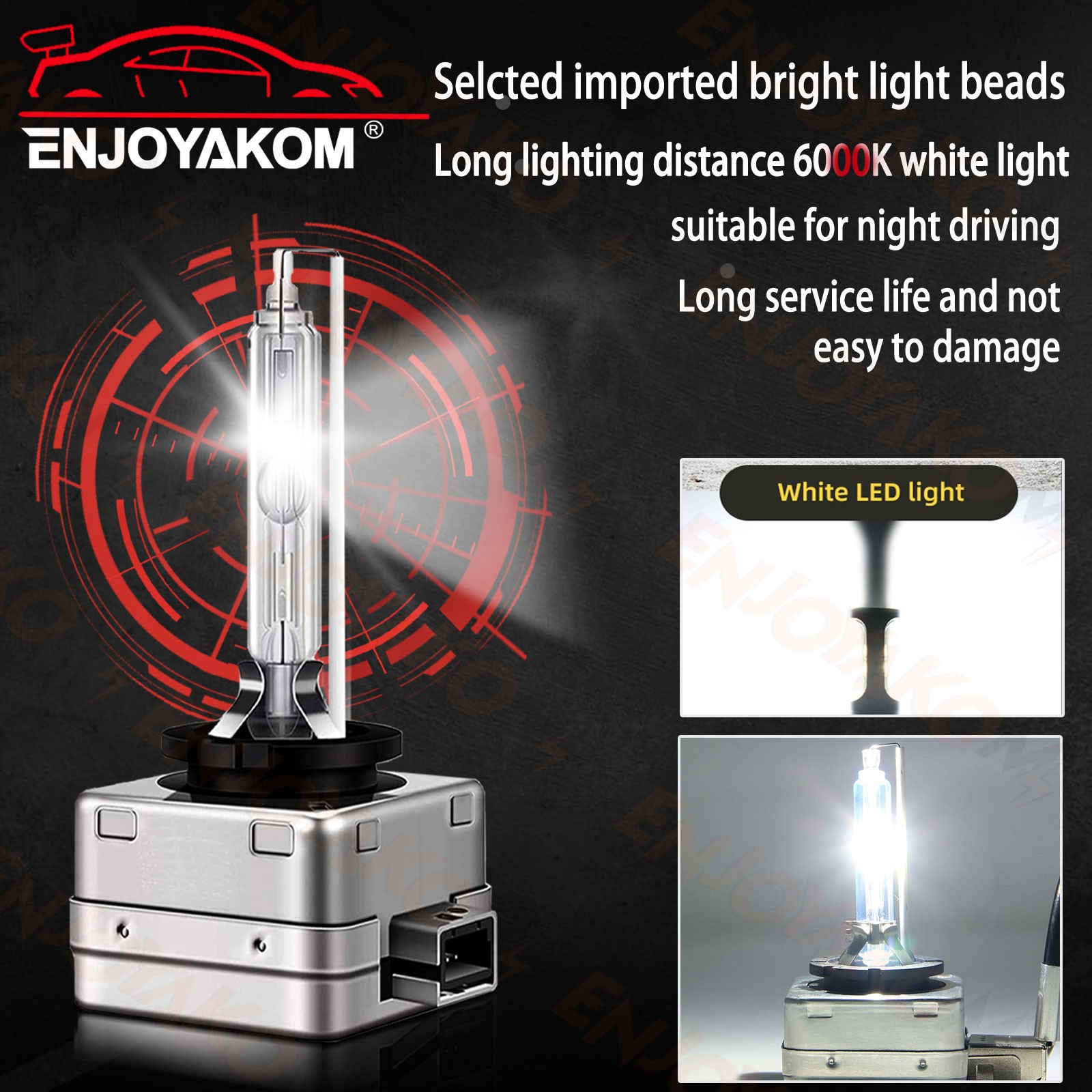 LED Headlight/Lo+ Fog Light Bulbs Combo HID For Lincoln Navigator 2003-2006