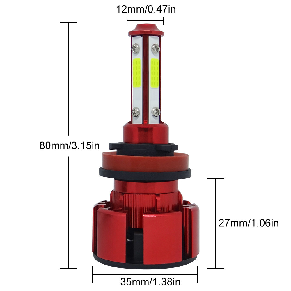 H11 H8 H9 LED Headlight Super Bright Bulbs Kit 6000K White 330000LM HI/LOW BEAM