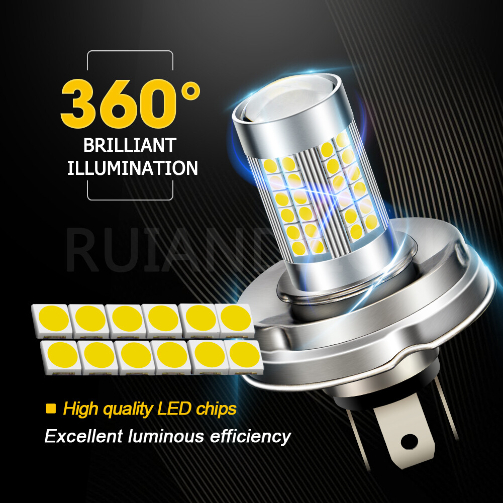 1PC P45T 3030 66 LED 6V Beetle Citroen Motorbike Headlight Bulb Hi/Lo Lamp White
