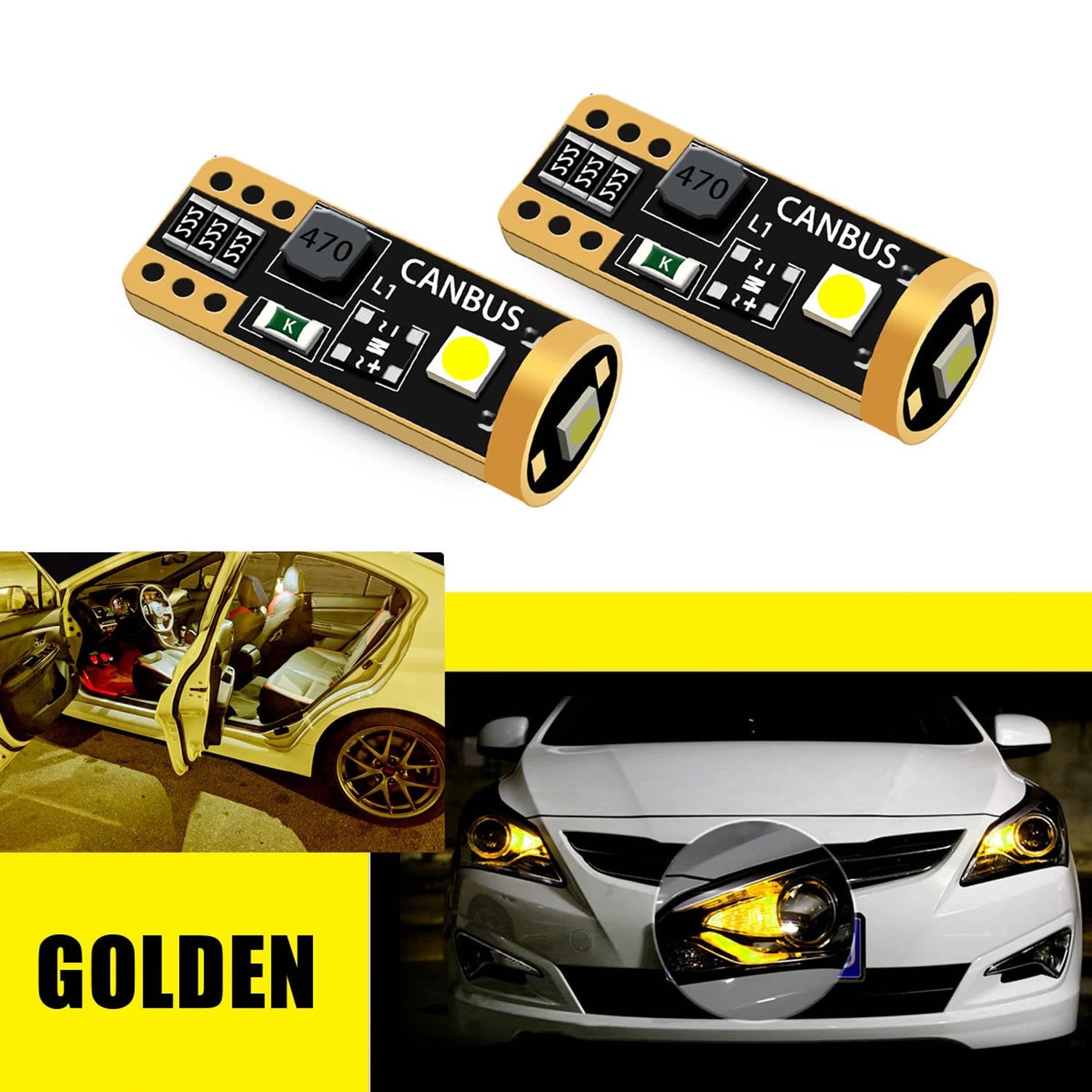 2PCS W5W T10 194 168 LED License Plate Bulbs – Color Options: White, Red, Blue