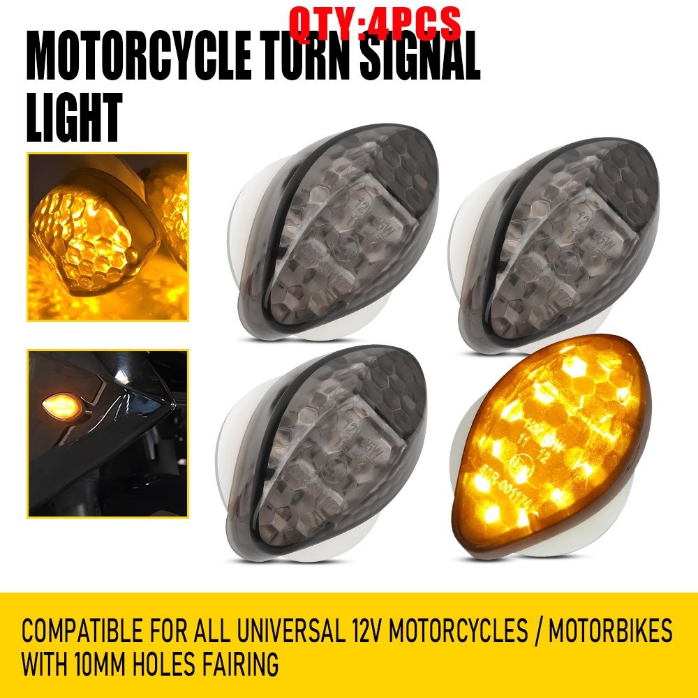 Universal Motorbike Smoke Amber LED Turn Signal Indicator Blinker Lamp 4-20X