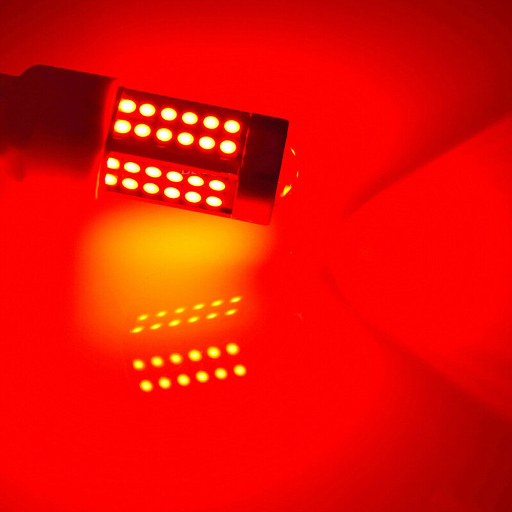 2pcs 1157 LED Red Flash Blinking Brake Tail Light Bulbs For Audi BMW Toyota Etc