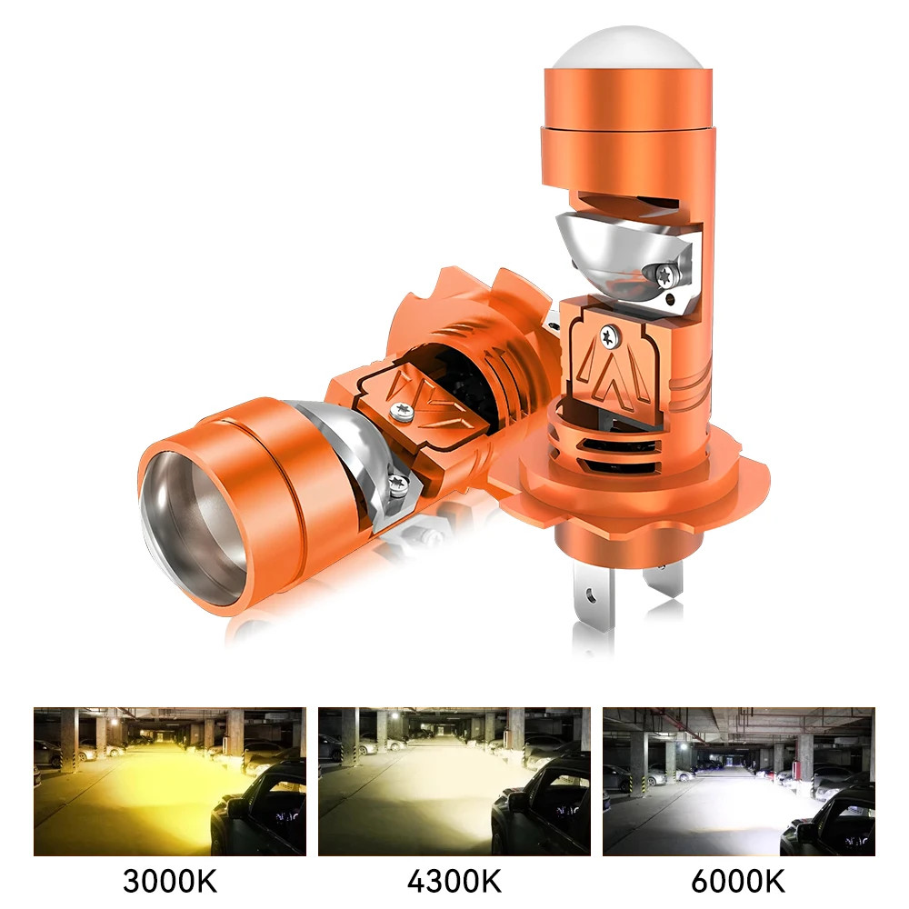 LED Headlight Bulbs H7 6000K 4300K 3000K Mini Projector Lens