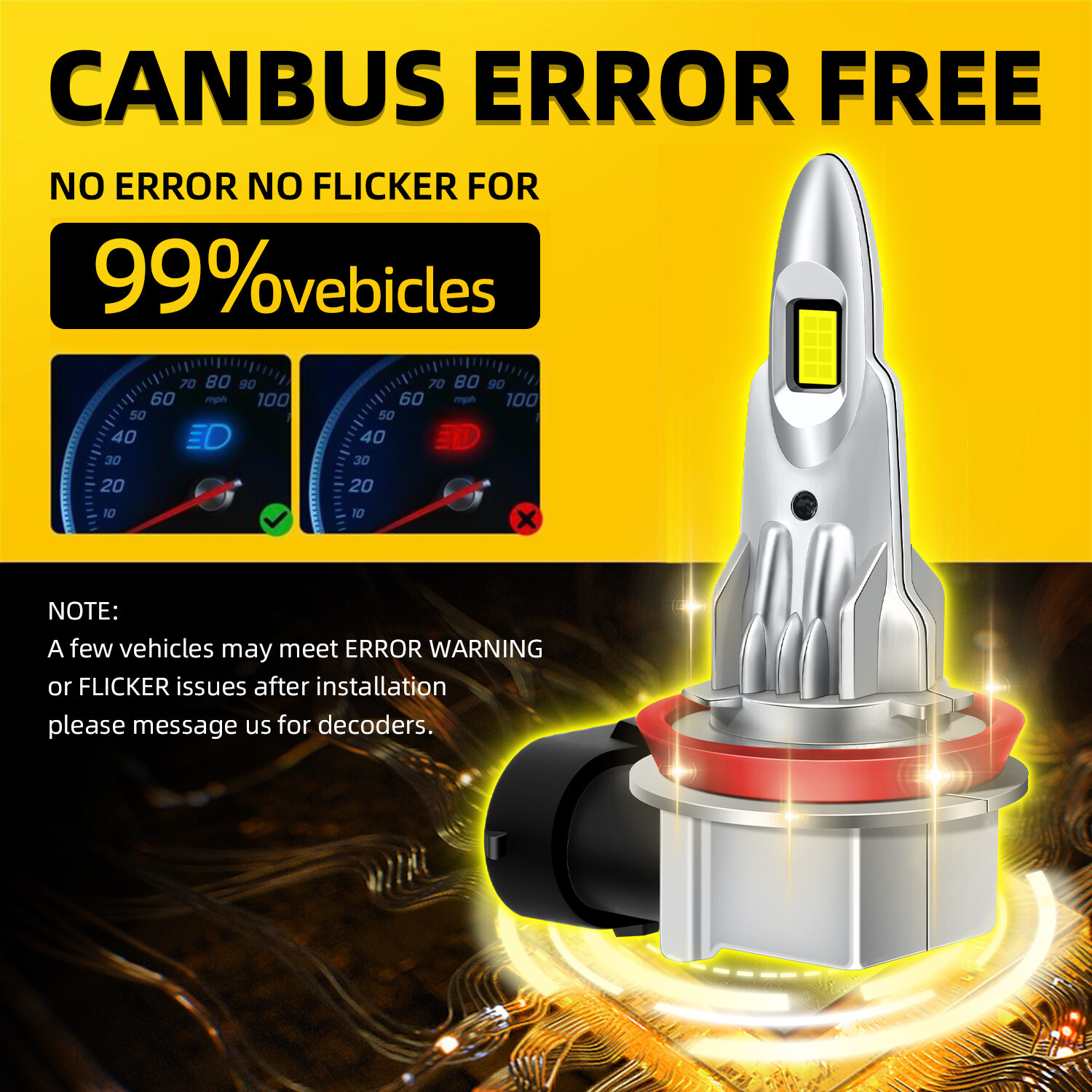 Canbus H11 LED Headlight Kit Low Beam Bulb Super Bright 12000LM 6000K Cold White