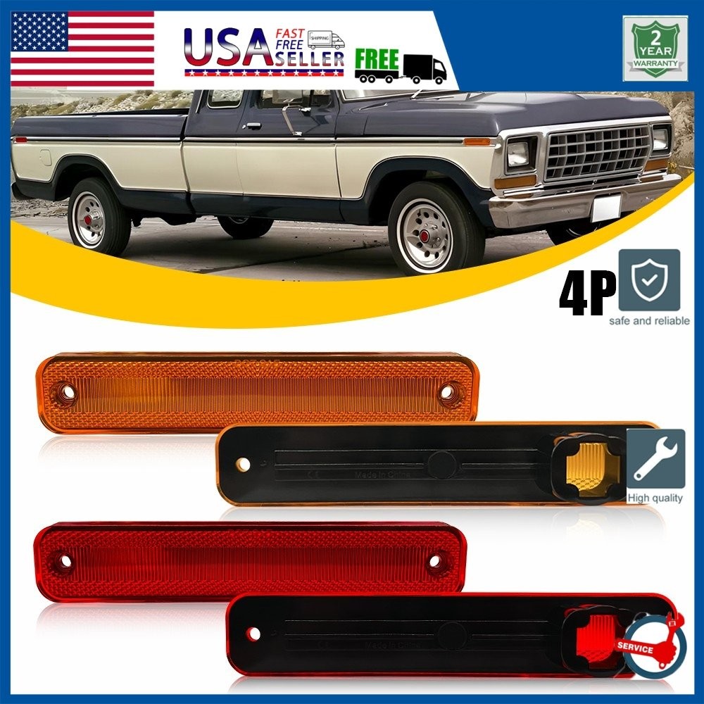 4/8x fit Ford Bronco/ F-Series/ E-Series Side Marker Signal Light Housings ONLY