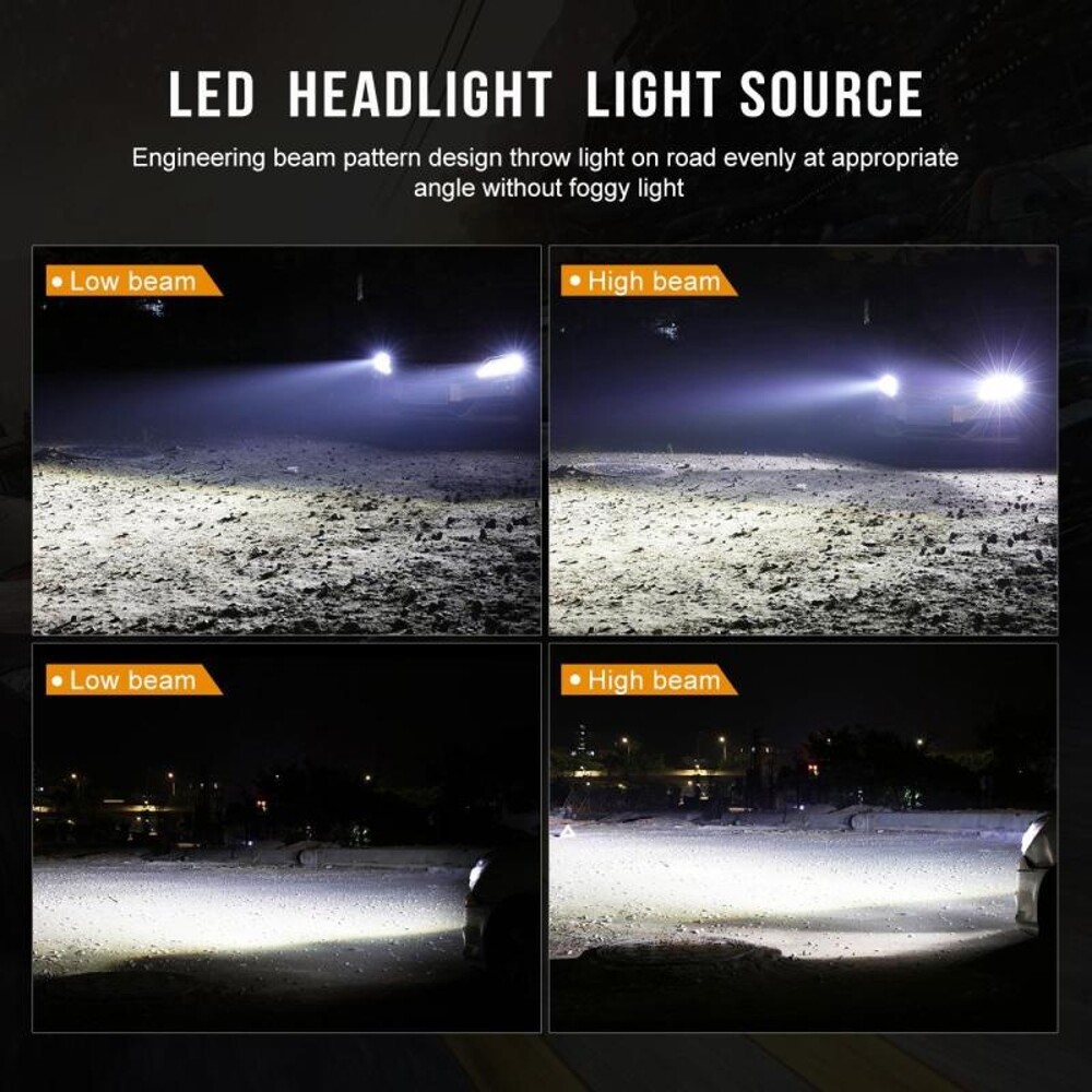 360° H7 LED Headlight Bulbs Kit High / Low Beam 6500K Super Bright White Lights
