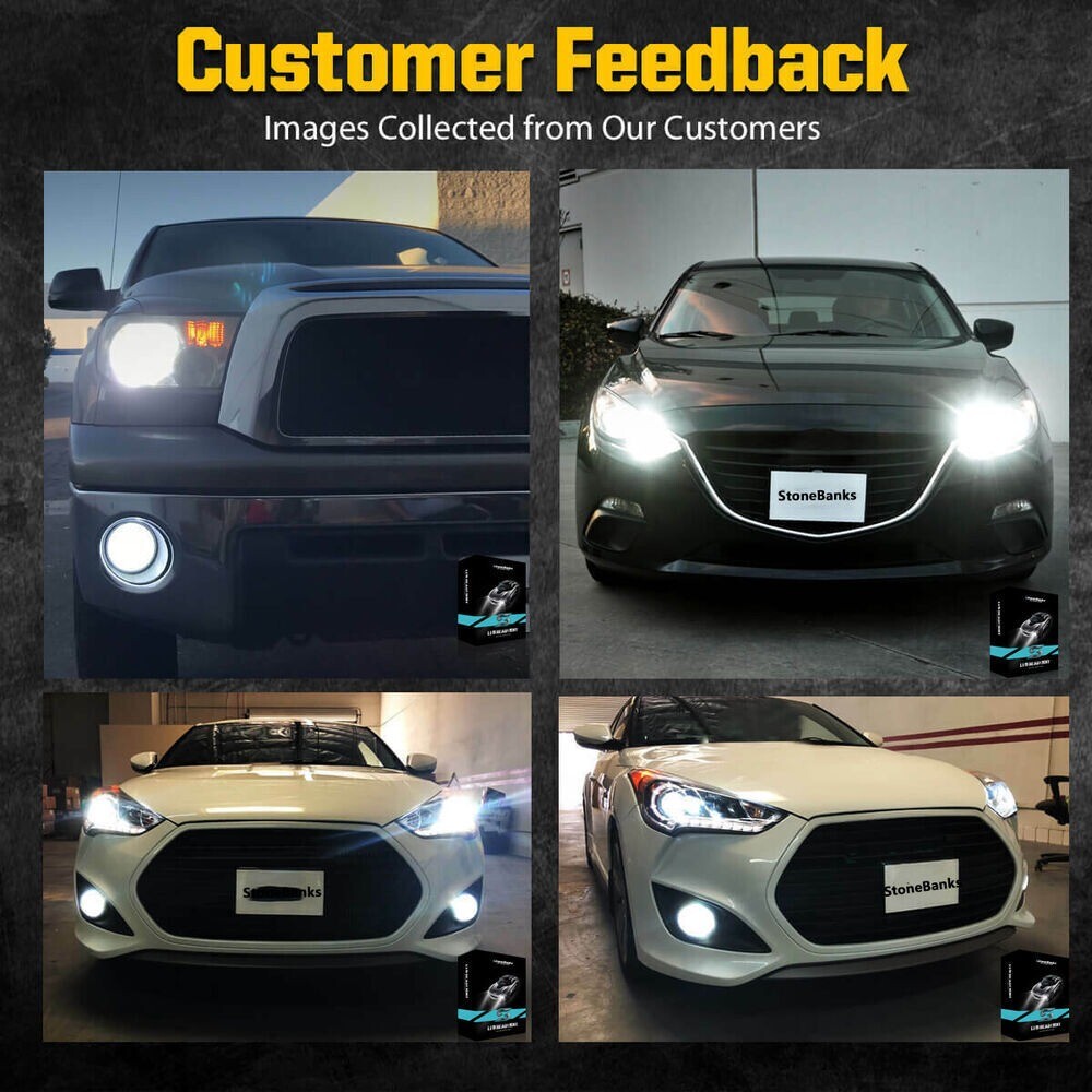 6X 9005 H11 H11 Combo LED Headlight High Low Beam Fog Light Bulbs Kit 360W 6000K
