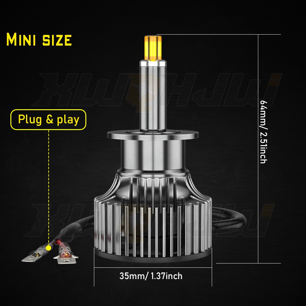 2X H1 LED White Headlight Light Lamp High/Low Beam 12V 6500K Bulb 55W