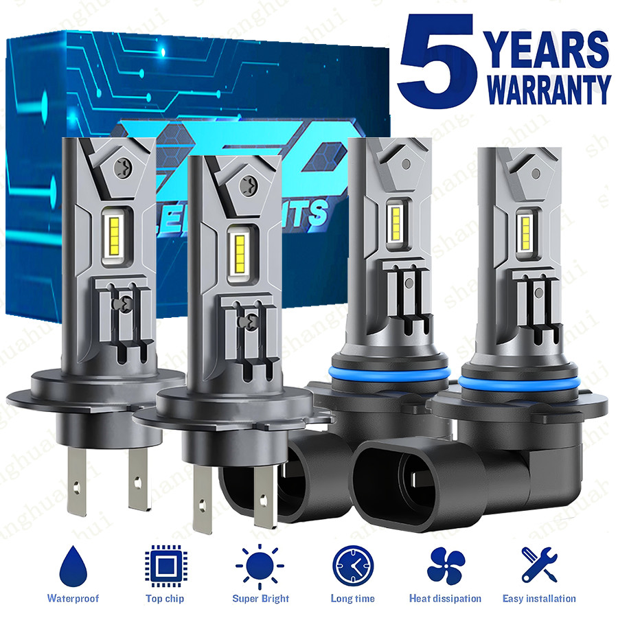 10000K White LED Headlight Hi/Lo Beam Bulbs 9005 H7 Conversion Kit AAAAA
