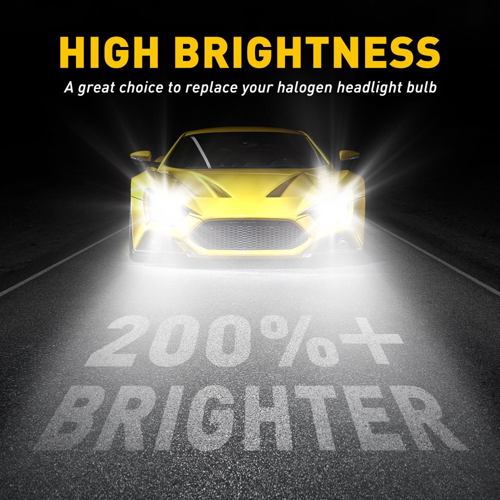 AUXITO H4 9003 Lamp LED Headlight 24000LM Kit High/low Beam White Super Bright C