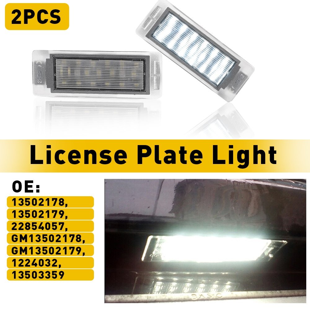 Fit Cadillac Chevrolet Buick GMC Acadia GMC Terrain LED License Plate Light 2Pcs