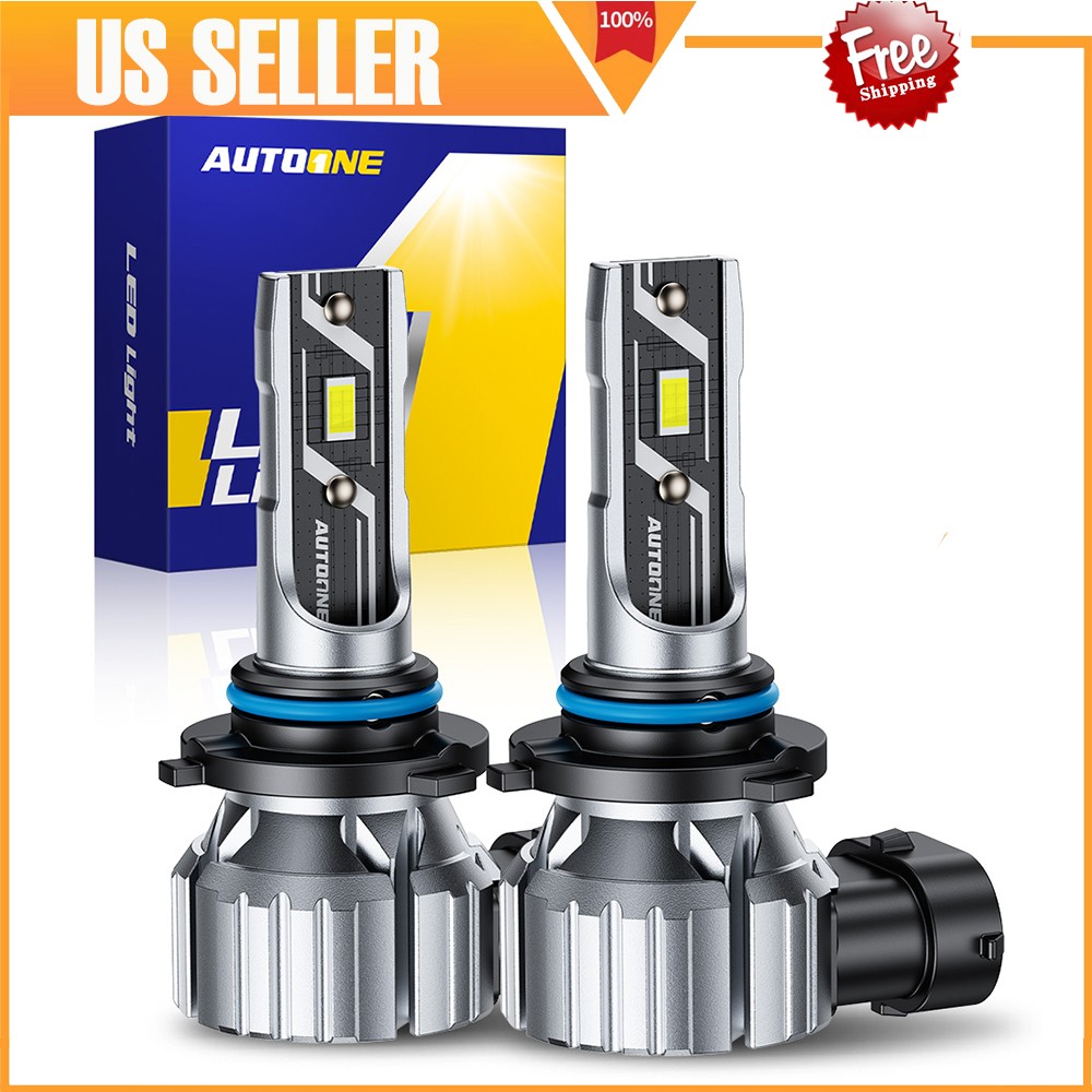 2pcs 9006 Headlight LED Bulb Conversion Kit High Beam White Super Bright 6000K