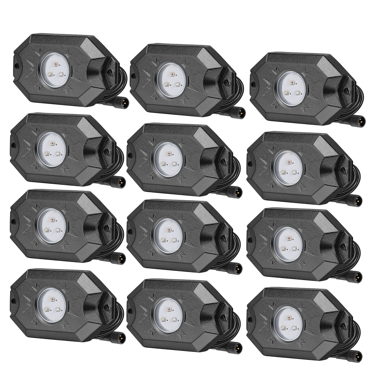 For Yamaha YXZ1000R Wireless Bluetooth 12 Pods RGB LED Rock Lights Underbody ATV