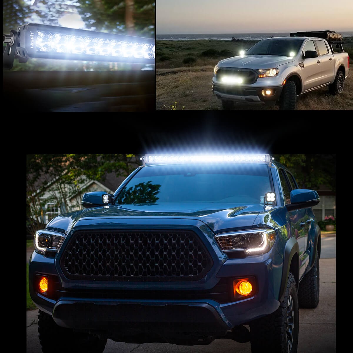 12″ 22″ 32″ 42″ 52″ inch Off-Road LED Light Bar Spot Flood Combo Amber / White