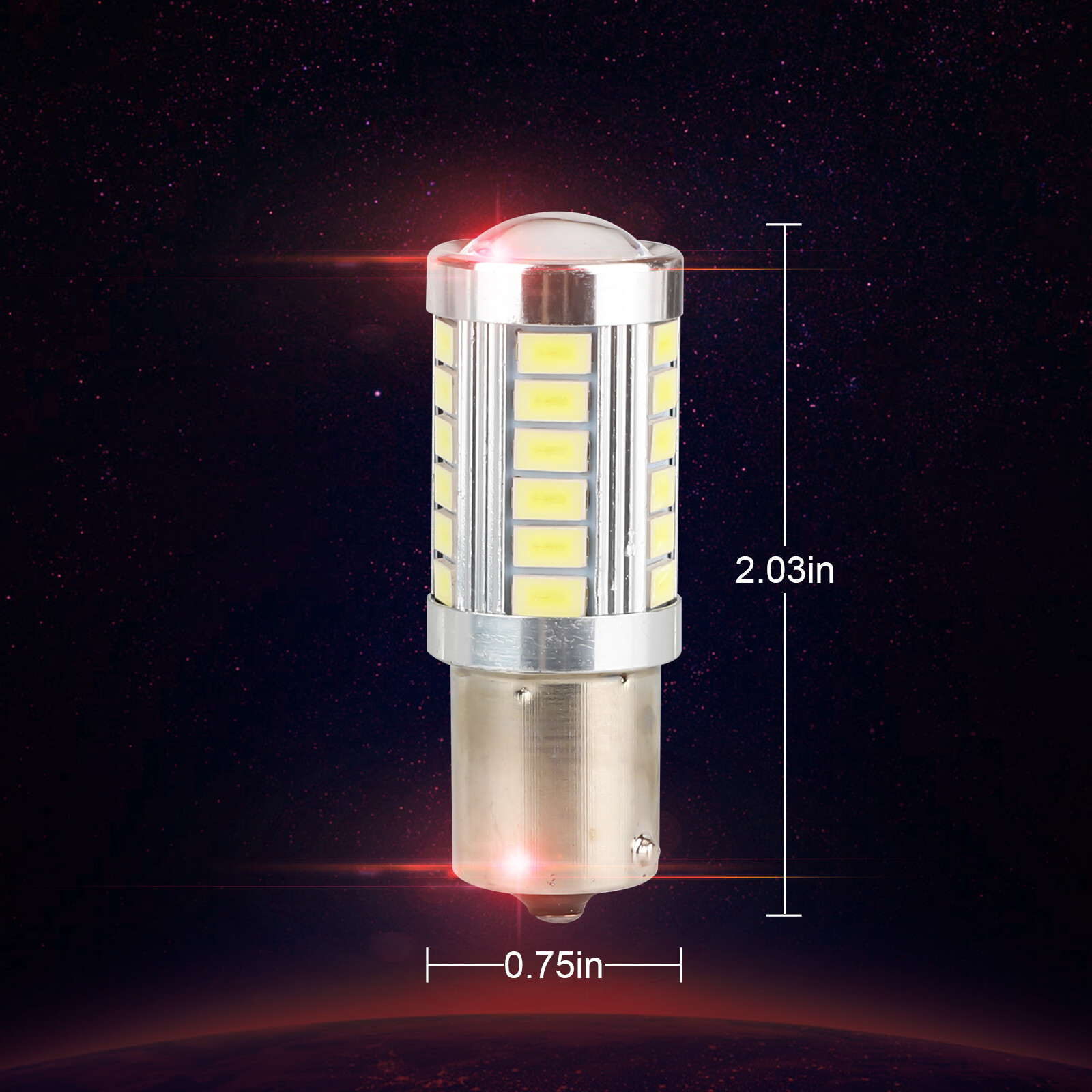 4x 1156 33-SMD LED Tail Brake Stop Backup Reverse Turn Signal Light Bulbs White