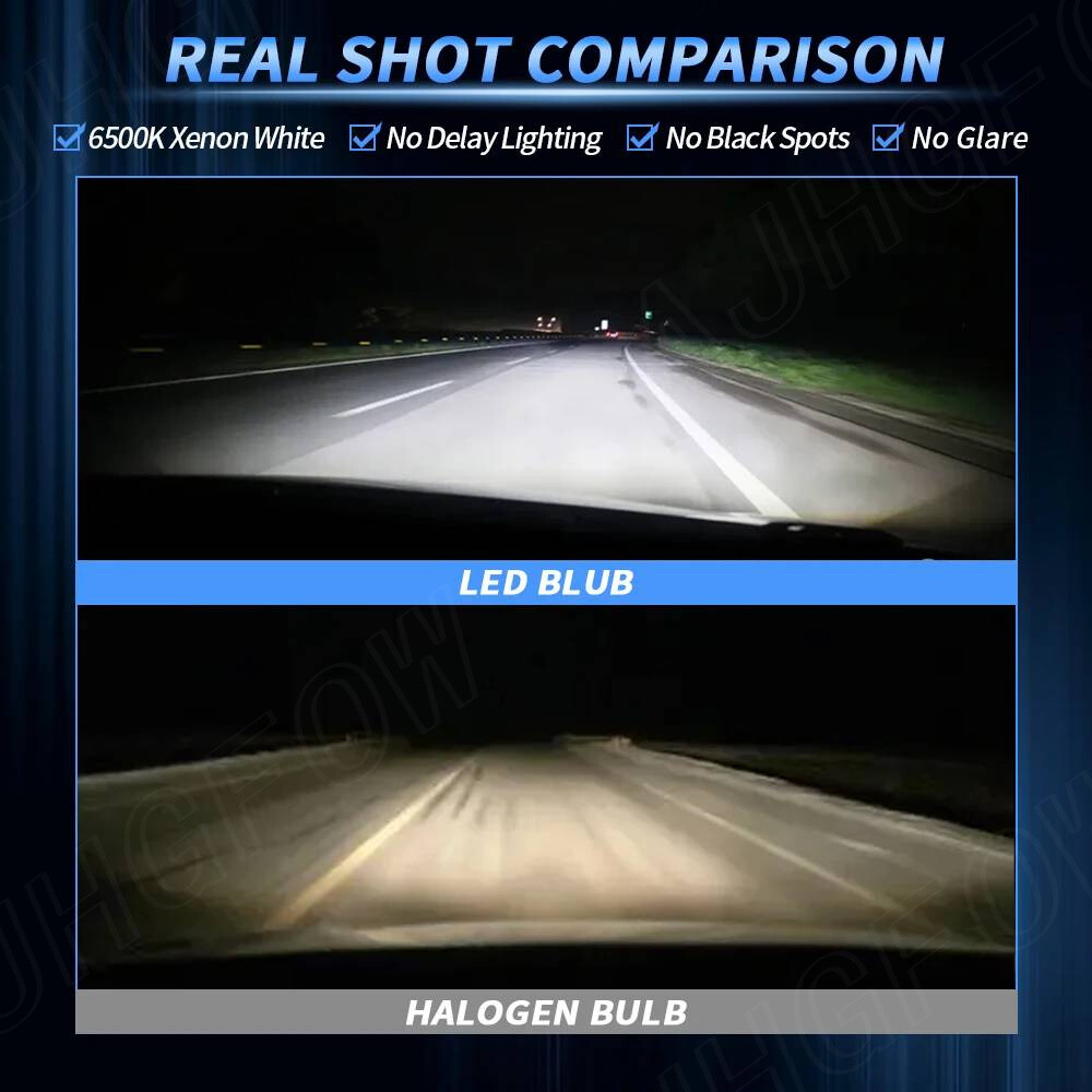 H11 H9 LED Headlight Super Bright Bulbs Kit 8000K White 330000LM High/Low Beam