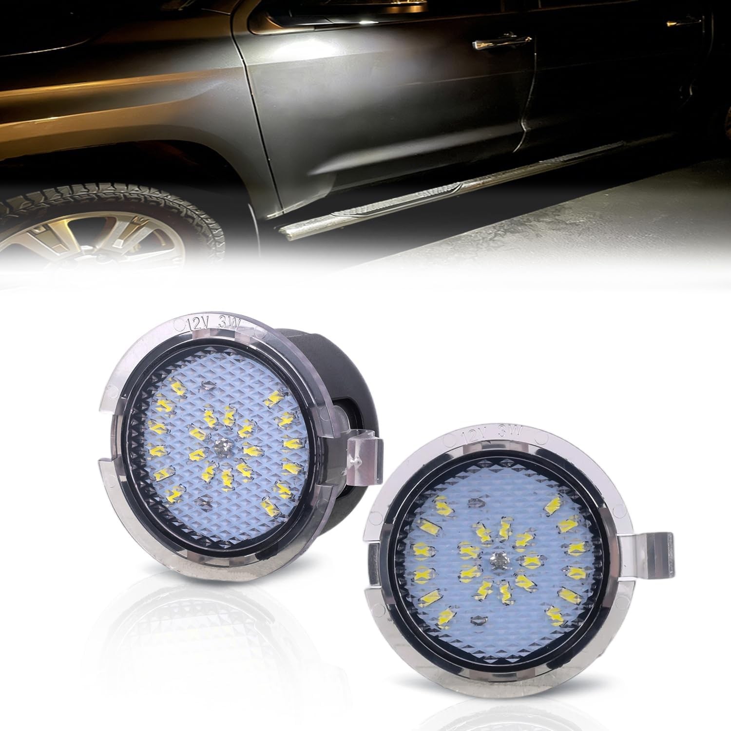 Nilight LED Side Mirror Puddle Lights for 2007-20 Toyota Tundra 2008-20 Sequoia