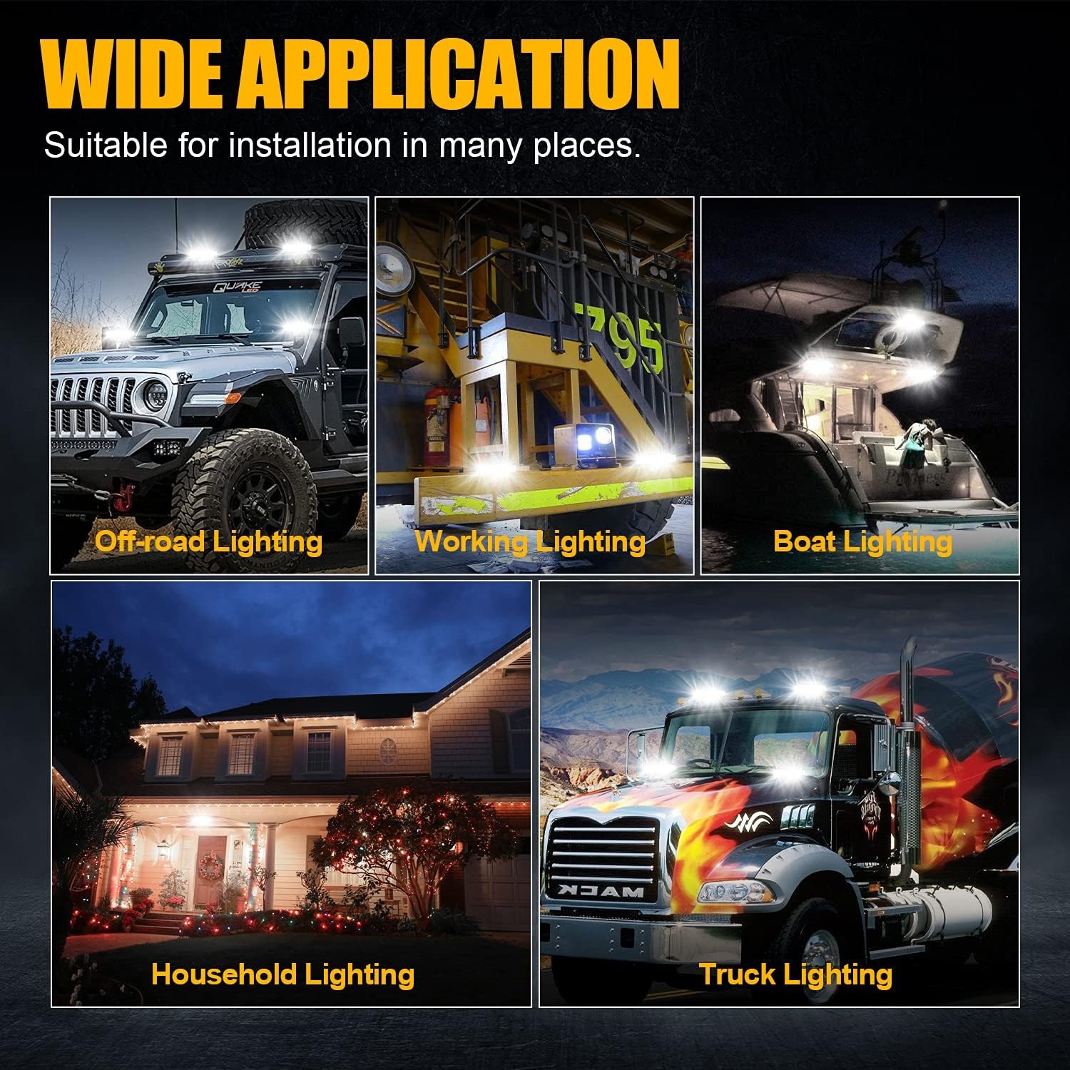 6 Inch LED Work Light Bar Spot Pods Fog Lamp Offroad Driving Truck 4WD SUV ATV