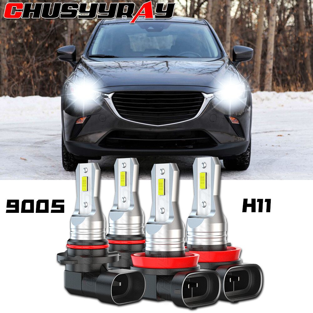 For Mazda CX-3 2016-2019 LED Headlight Bulbs High & Low Beam Combo Kit 6000K A+
