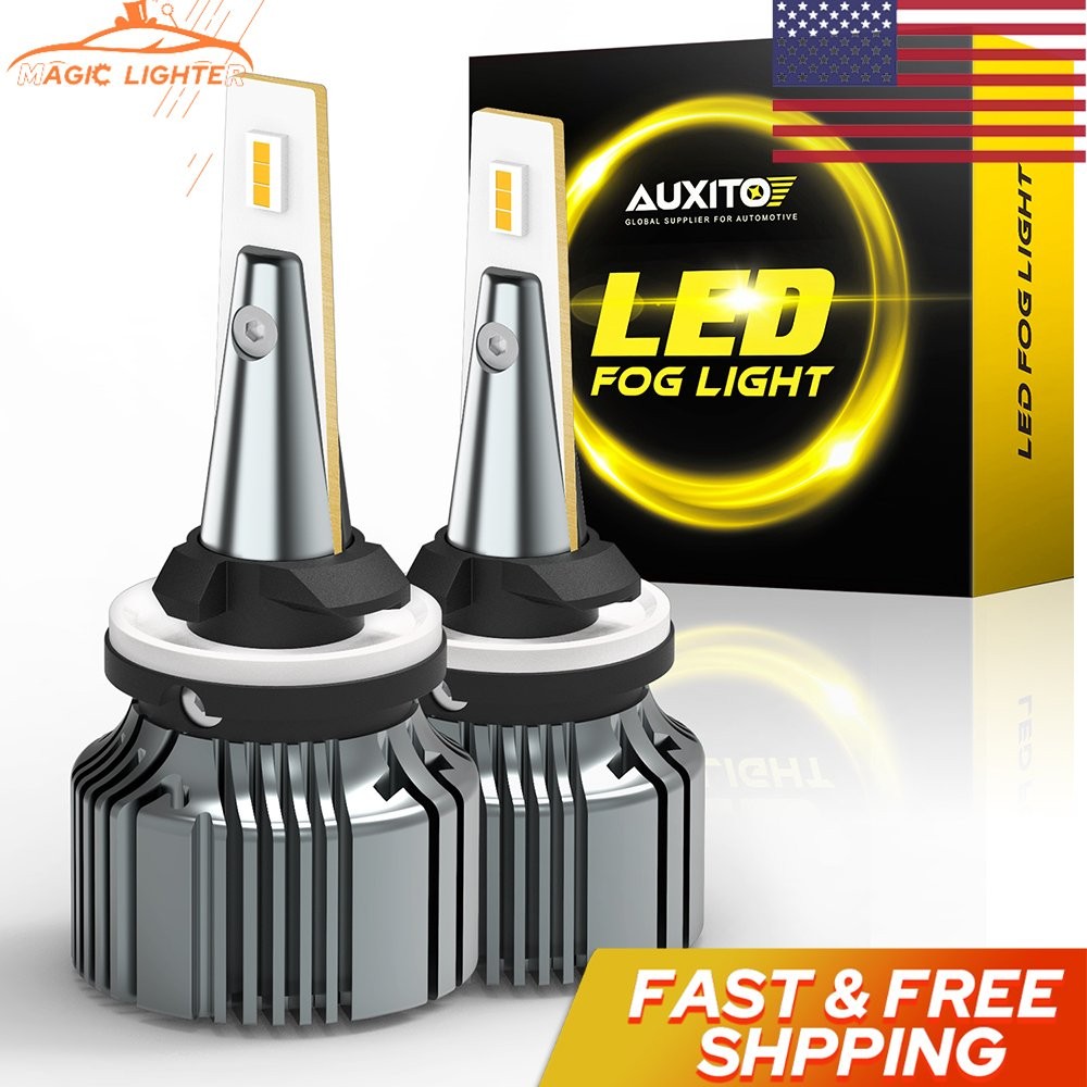 Auxito 880 881 892 LED Fog Driving 4000LM Light Lamp 3000k 100W Yellow Golden 2x