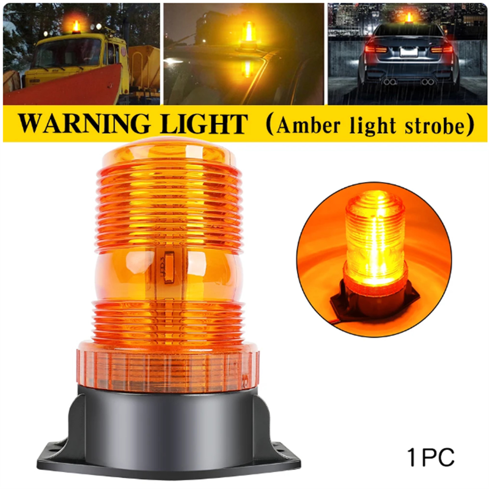 30 LED Strobe Light 12V-24V Emergency Warning Flashing Lights Forklift Golf Cart