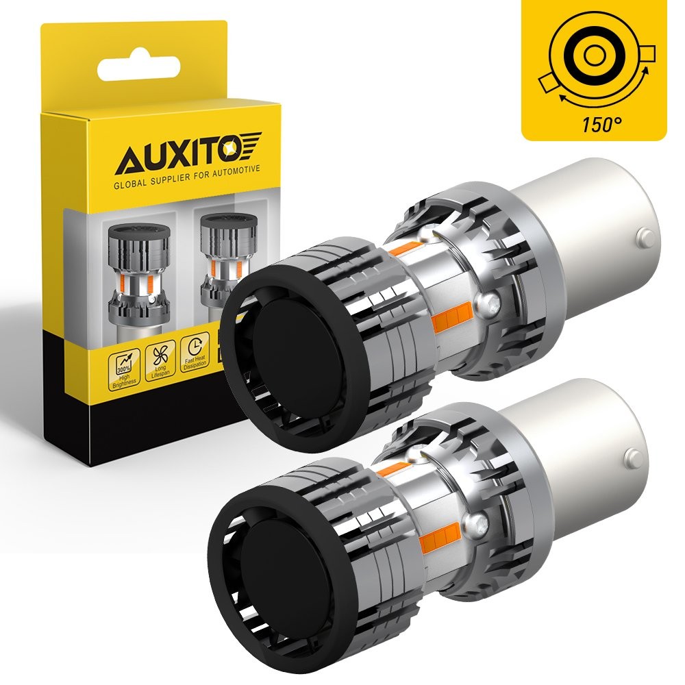 AUXITO BAU15S 8-LED Turn signal light Amber 2400LM Super Bright Universal 12V Ca