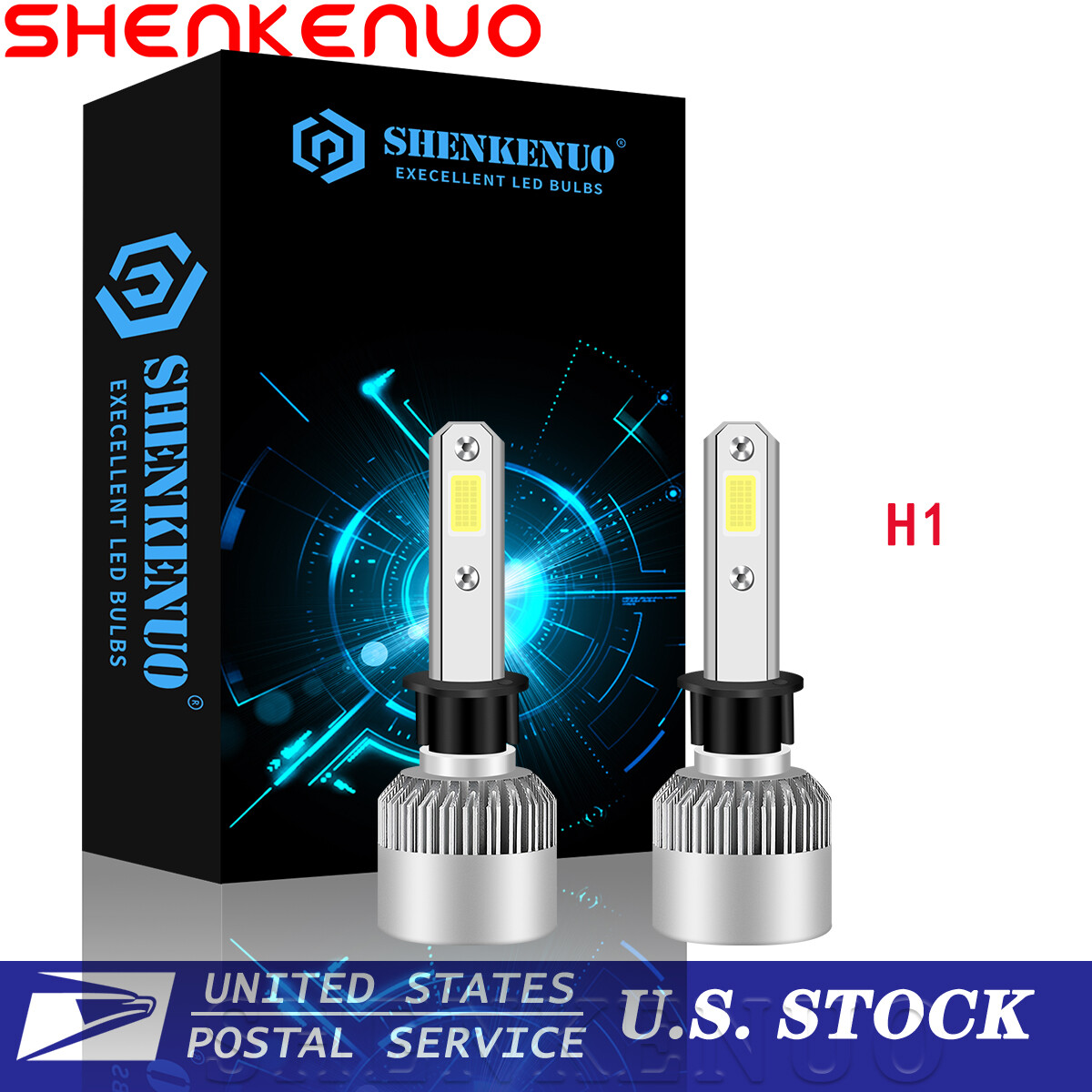 2PCS H1 6000K Super White 55W 8000LM LED Headlight Bulbs Kit Fog Driving Light