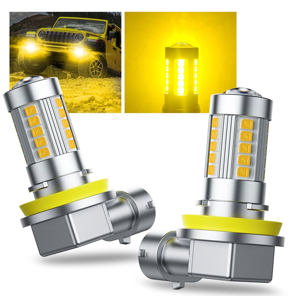 2pcs H11 Yellow Fog Light LED Bulbs 3000K For Honda Civic 2006-2017 2018 2019