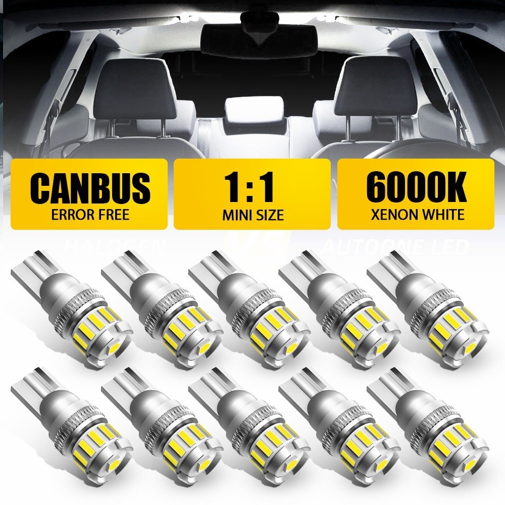T10 13 SMD LED Interior Light bulbs Super White 6500K 921 194 192 168 2825 W5W
