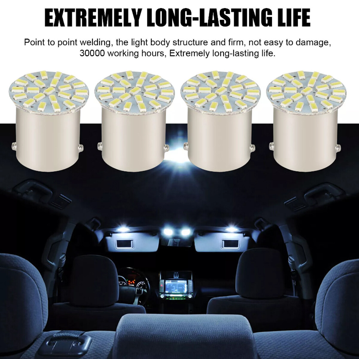 10Pcs 1157 BA15D Car LED Bulb 1206 22SMD Light Brake/Turn/Tail/Revese Lamp White