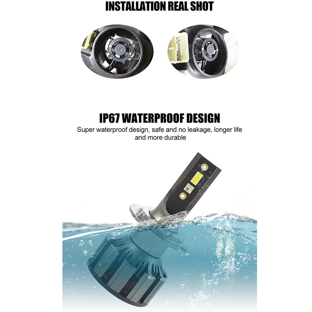 2Pcs 9005 HB3 RGB LED App Control Headlight Bulbs For Ford F-150 Ram Chevy etc
