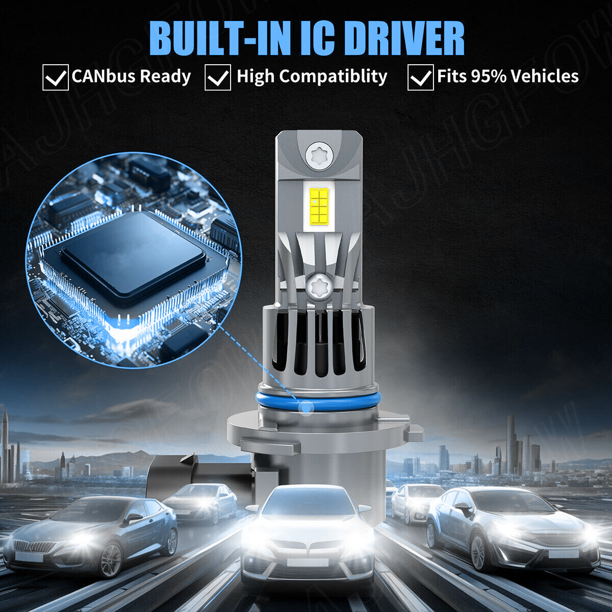 9005 H11 LED Headlight Bulb High Low Beam Super Bright White CANBUS ERROR FREE