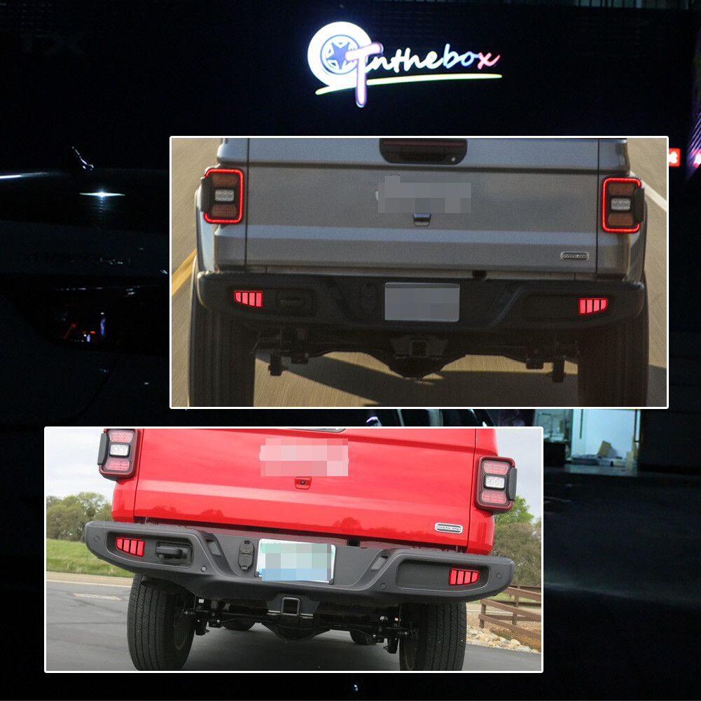 Smoked Bumper Reflector LED Tail/Brake Sequential Signal For Jeep Gladiator JT