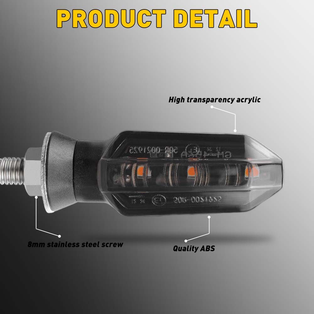 Motorcycle LED Turn Signals Blinker Light Indicator Smoke Amber For Yamaha 2-6X