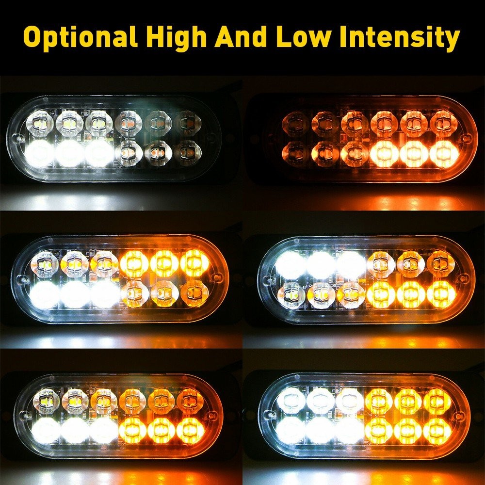 4pcs Car Light Flash 12LED Daytime Running Fog Headlight DC 12V-24V W/ Screws
