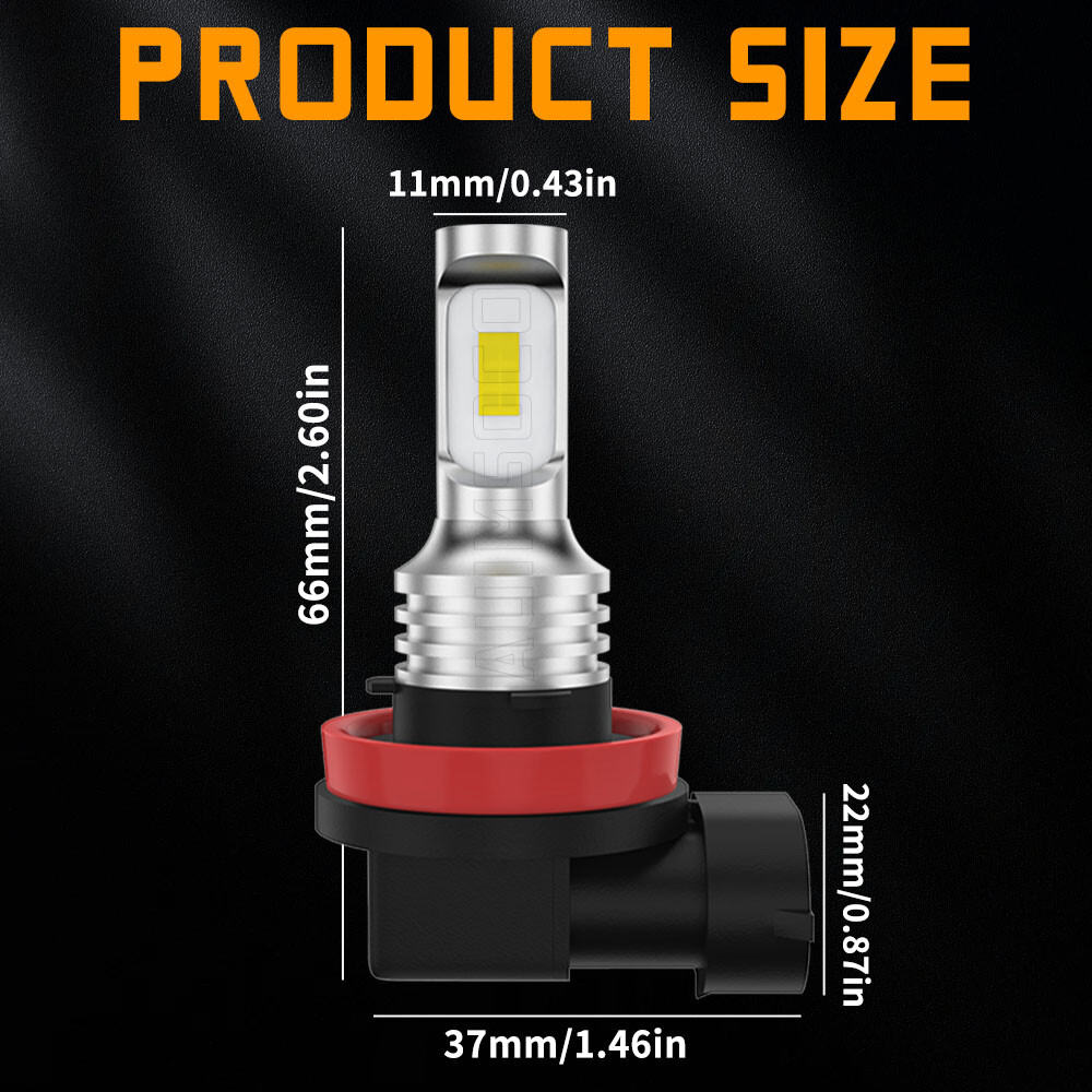 H11 CSP LED Headlight Super Bright Bulbs Kit 8000K Xenon White 330000LM Low Beam