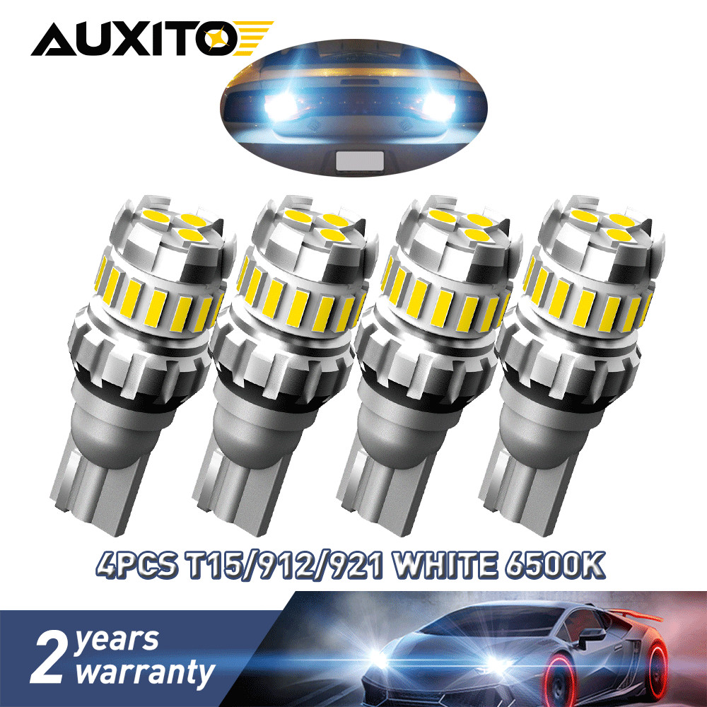 AUXITO 4pc T15 921 912 LED Reverse Backup Light Bulb 2400LM 6500K Super Bright