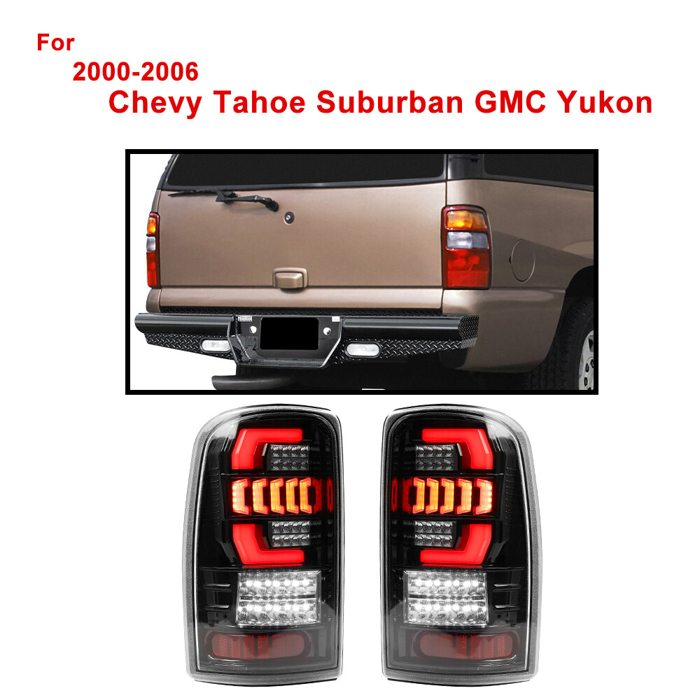 For 2000-2006 Chevy Suburban Tahoe GMC Yukon LED Tail Lights Lamps 00-06 Clear