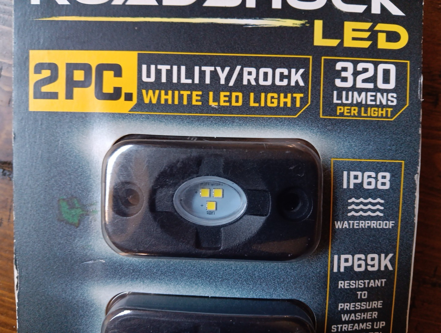 ROADSHOCK 12V Utility/Rock White LED Light 2 Pack aluminum housing
