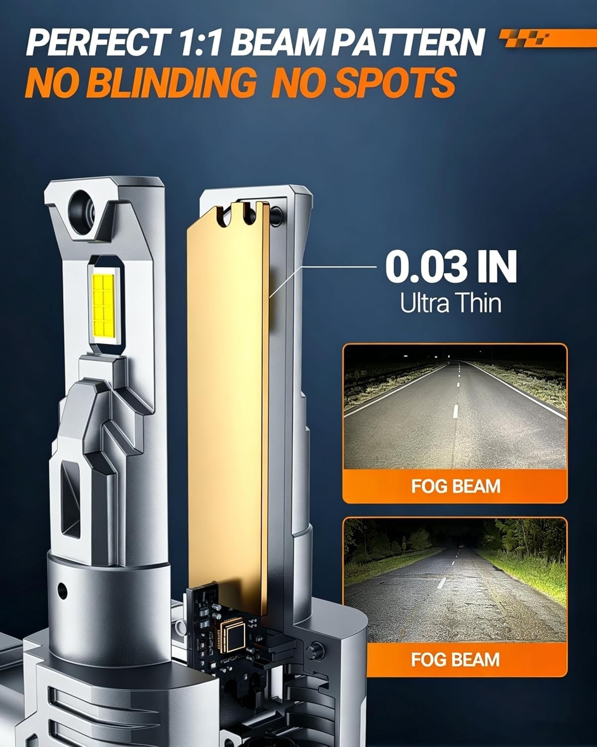 9005/HB3 H11 Fog Light Bulbs, 80000LM 6500K Cool White, 1:1 Mini Size, 9005 H…