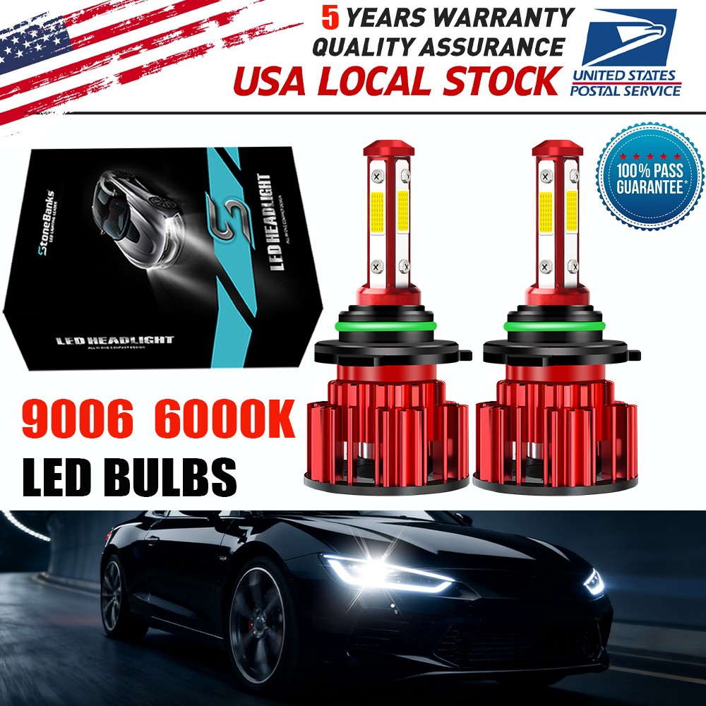 For Honda Accord 1997-2015 2X Combo 9006 LED Headlight Low Beam Bulbs Fog Light