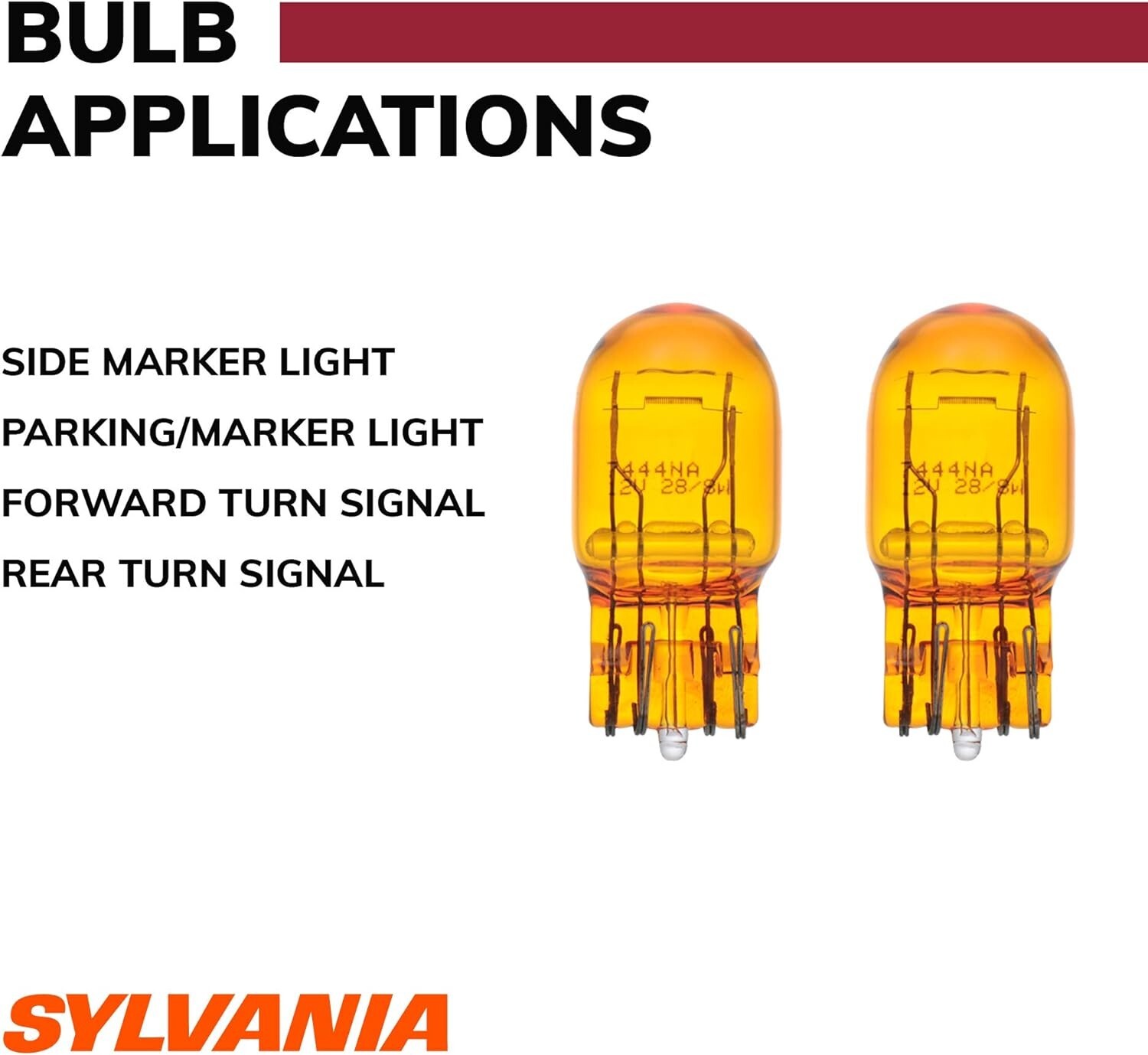 Sylvania LongLife 7444NA 28/8W Ten Bulbs Front Turn Signal Light Replace Lamp