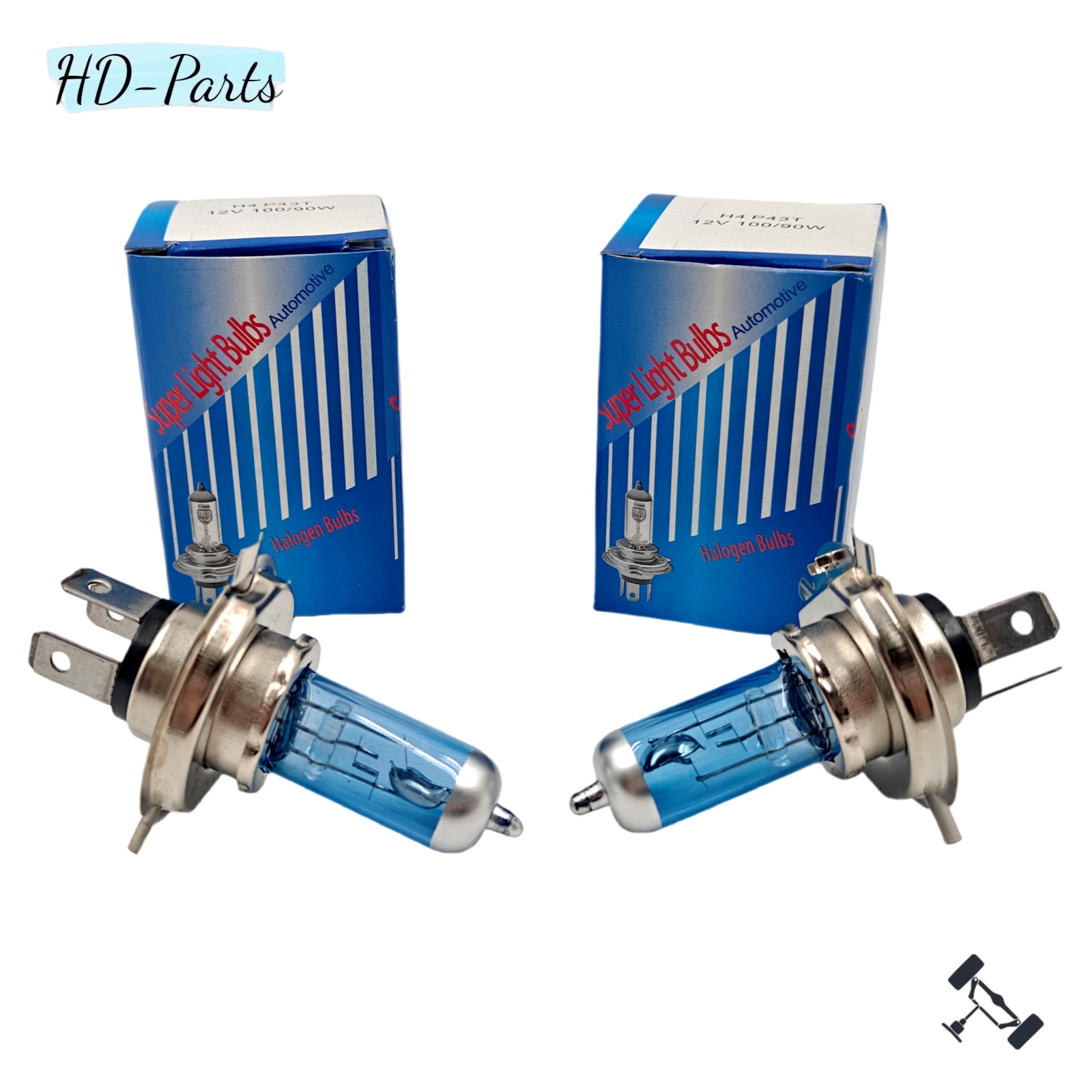 2pcs Bulbs H4 9003 Bright Halogen 100W Bulbs Headlights Lamps WITH Warm new