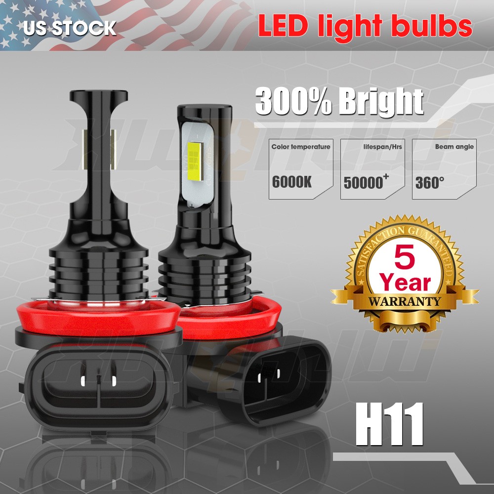 6000K Super Bright Combo LED Headlights H7 H7 H11 High+Low Beam+Fog Light Bulbs