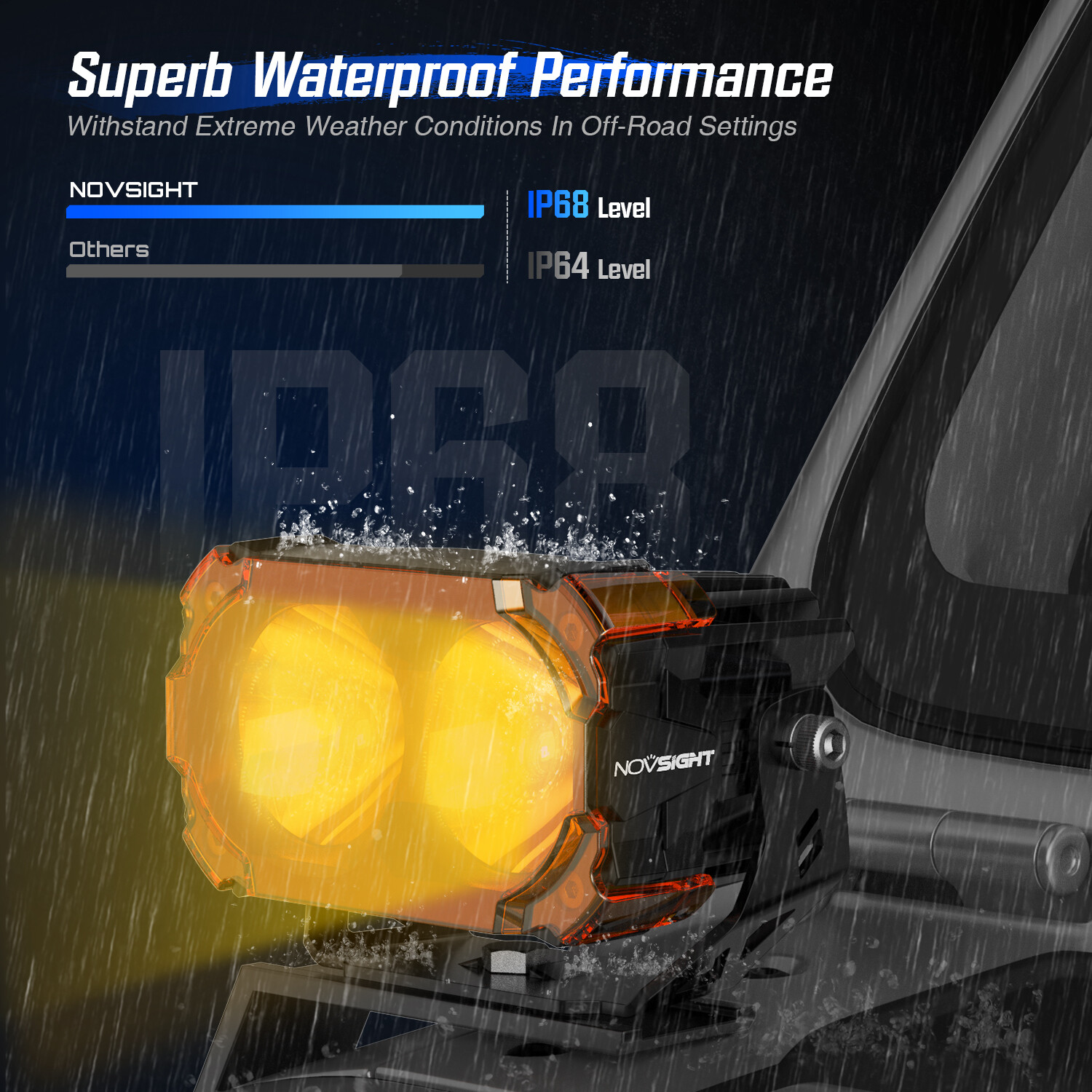 NOVSIGHT Cyber Series LED Pods Lights 4.5 Inch Waterproof Off Road Work Lights