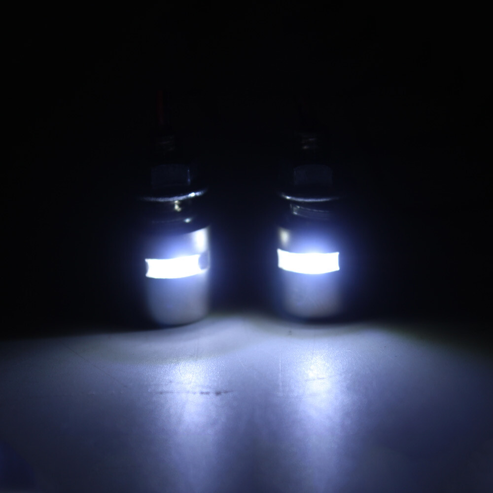 1pair Silver Mini LED License Plate Lights M6 Screw Bolt White Lights Universal