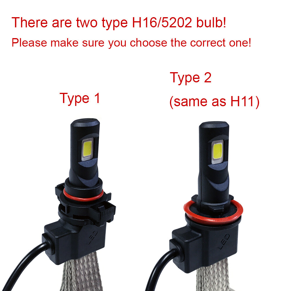 G4 Automotive 2x H16 5202 Fanless LED Fog Light Kit 60W Bright 6000K White Bulbs