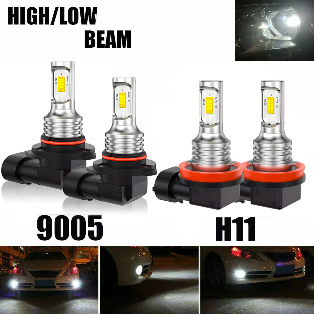 4x LED Headlight Combo High Low Beam Bulbs Kit Super White Bright Lamps 9005 H11