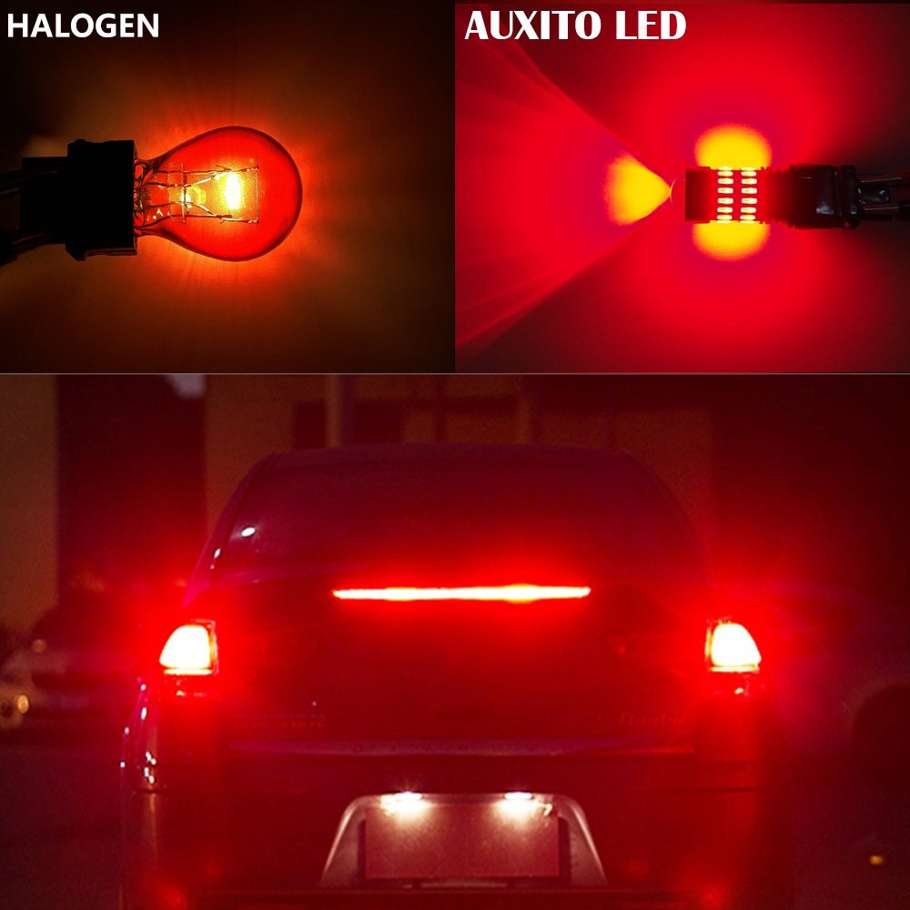 7443 7440 Red Flash Blinking Strobe Brake Stop Tail LED Light Bulbs 1~10Set